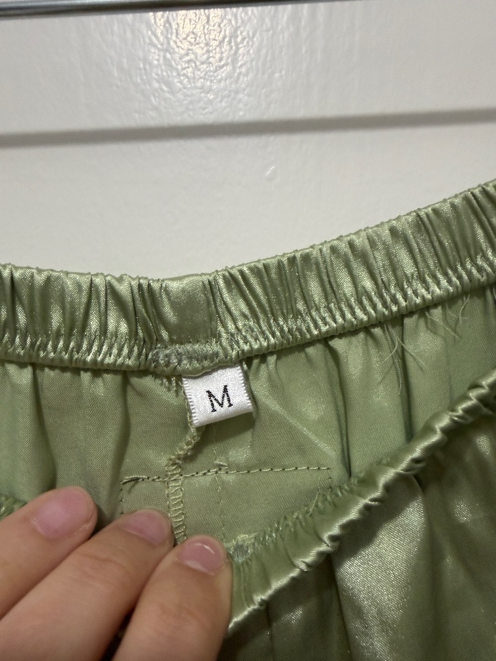 Daily Drills Green Satin Shorts - Picture 3 of 3